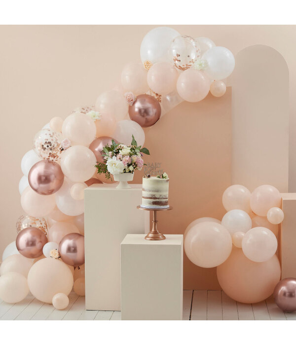 Luxe Ballon Boog Peach/Rosé Goud
