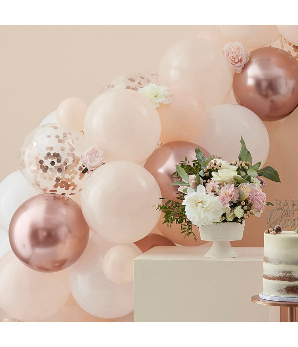 Luxe Ballon Boog Peach/Rosé Goud