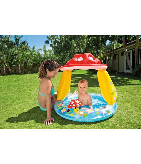 Mushroom Babybadje met zonnedak