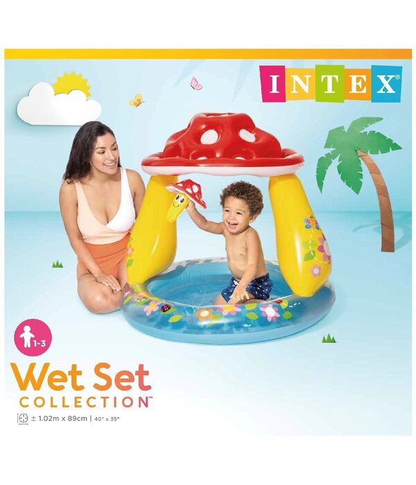 Mushroom Babybadje met zonnedak