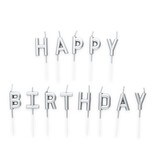 Happy Birthday Kaarsjes Zilver