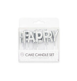 Happy Birthday Kaarsjes Zilver