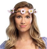 Bloemen hoofdband Mallorca roze