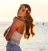 Bloemen hoofdband Mallorca roze