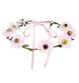 Bloemen hoofdband Mallorca roze