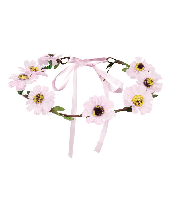 Bloemen hoofdband Mallorca roze