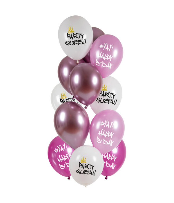 Ballonnen Party Queen Birthday (12st)