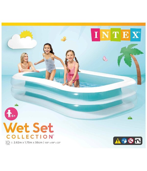 Opblaasbad Rechthoek Family Wet Set (262x175x56)