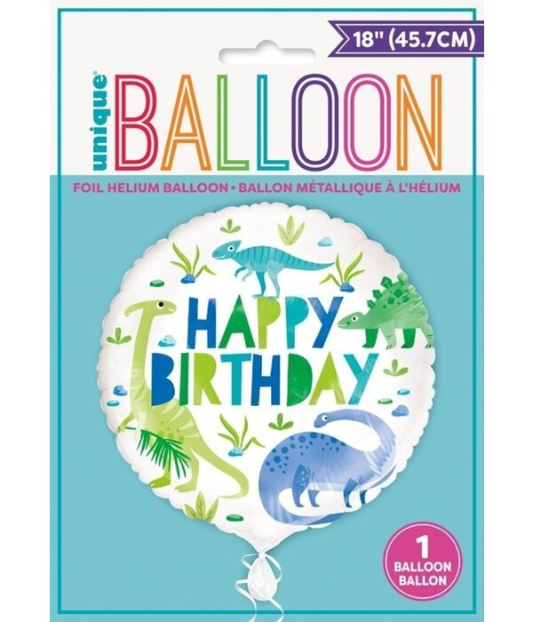 Dinosaurus Helium Ballon Blauw/Groen Unique