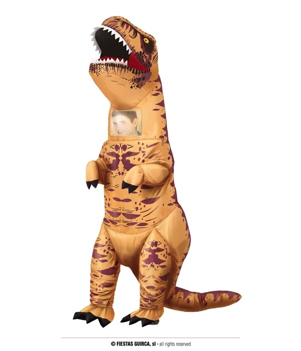 Opblaasbaar Dino Pak Volwassen T-Rex Bruin