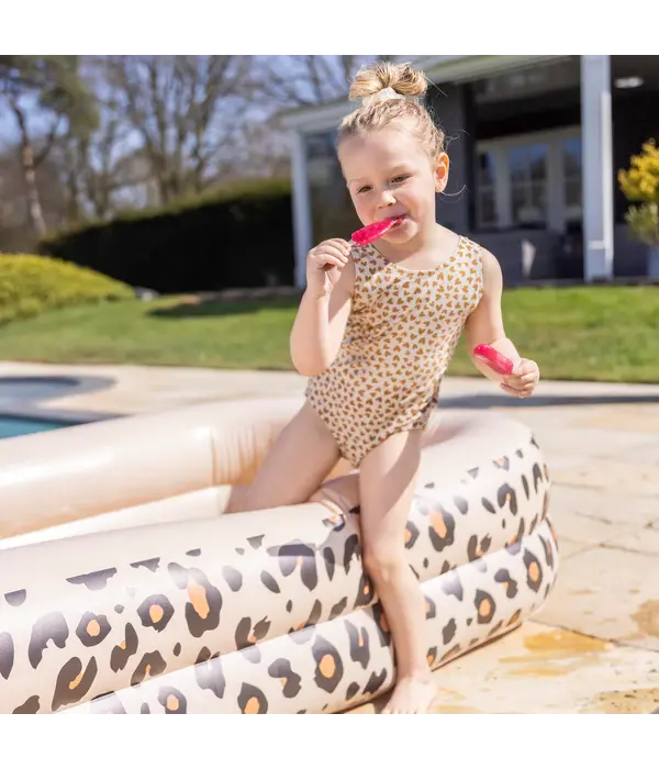 Rechthoekig Zwembad Panterprint Beige (211cm)