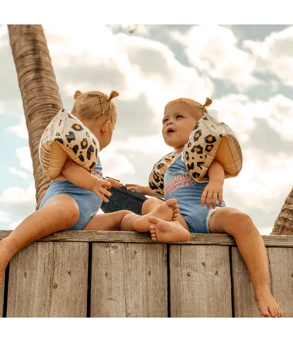 Beige Panterprint Baby Zwembandjes 0-2 Jaar