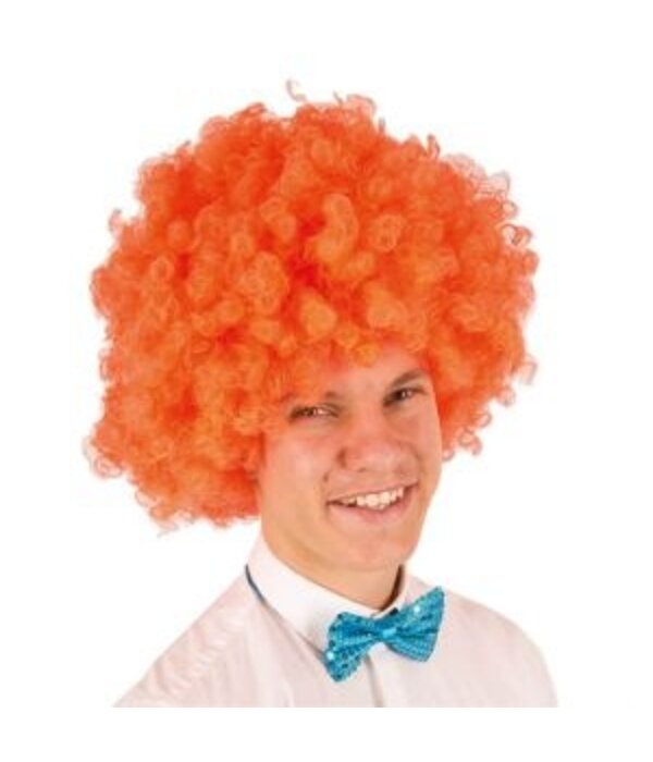 Pruik krullenbol oranje