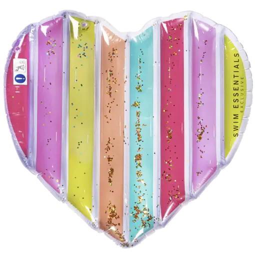 Regenboog Luchtbed Glitter Hart Essentials