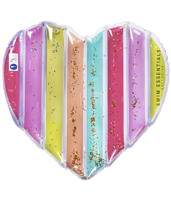 Regenboog Luchtbed Glitter Hart Essentials