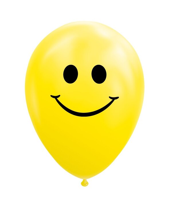 Gele Smiley Ballonnen (8st)