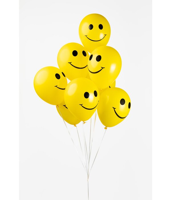 Gele Smiley Ballonnen (8st)