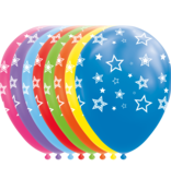 Multikleur Ballonnen Met Witte Sterren (8st)