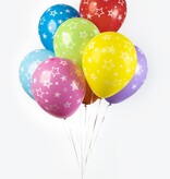 Multikleur Ballonnen Met Witte Sterren (8st)