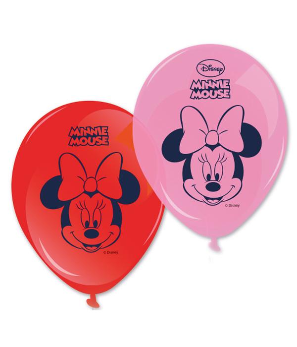 Minnie Mouse Ballonnen Roze/Rood (8st)