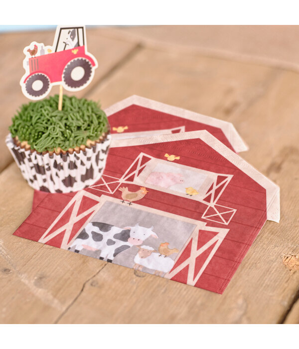 Servetten Boerderijschuur Farm Scene (16st)