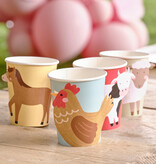 Feestbekers Boerderijdieren Farm Scene (8st)