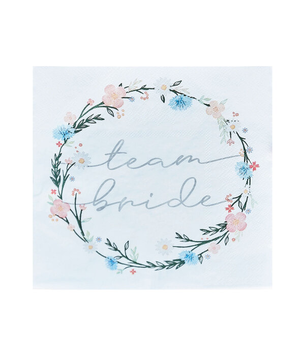 Boho Floral Servetten Team Bride (16st)