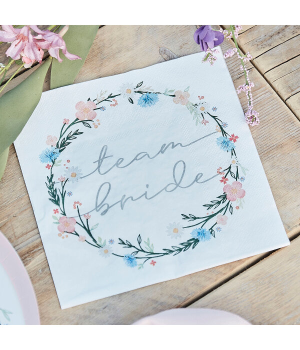 Boho Floral Servetten Team Bride (16st)