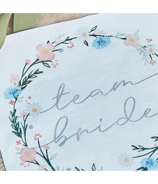 Boho Floral Servetten Team Bride (16st)