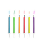 Kaarsjes Multikleur Met Gekleurde Vlam (6st)