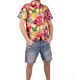 Hawaii Blouse Met Zonneklep Pink/Geel