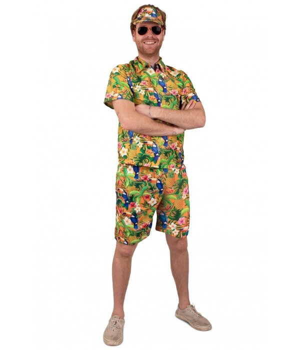 Tropische Korte Broek Hawaii Toekans Oranje