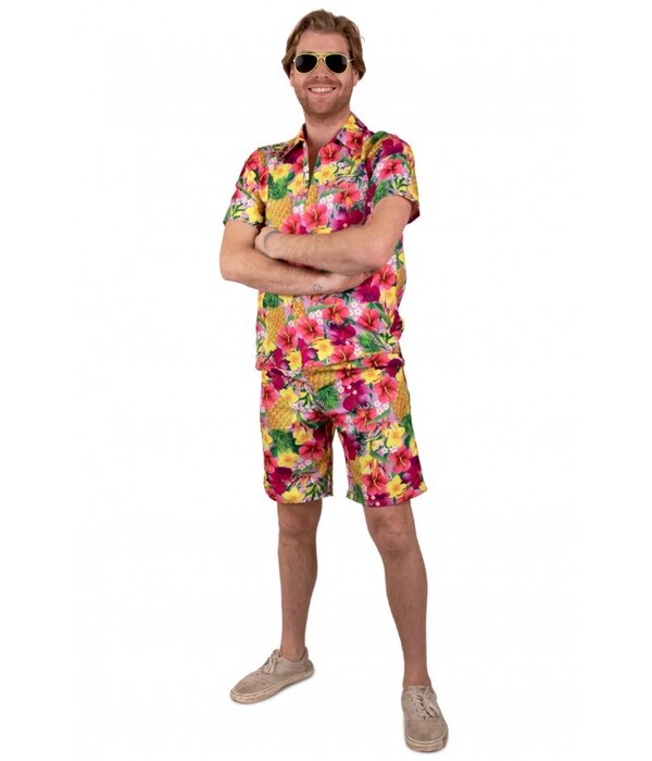 Tropische Korte Broek Ananassen Roze