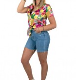 Hawaii Blouse Met Zonneklep Ananassen Roze