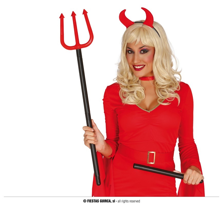 Halloween Duivel/Satan verstelbare drietand 110 cm - Halloween verkleedaccessoires