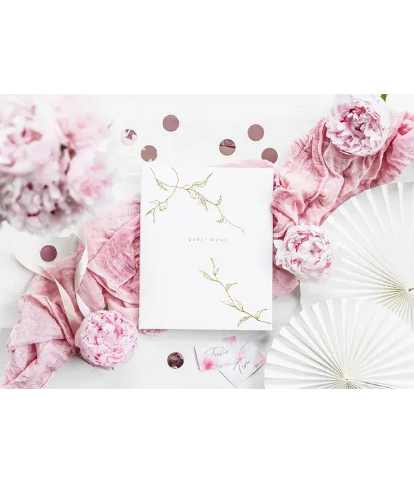 Gastenboek Met Gouden Takjes Motief (20x24,5cm)