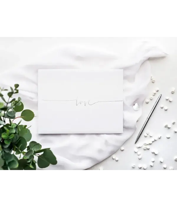 Gastenboek Love Wit/Zilver (24x18,5cm)