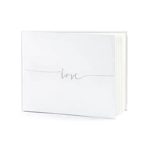 Gastenboek Love Wit/Zilver (24x18,5cm)