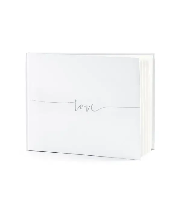 Gastenboek Love Wit/Zilver (24x18,5cm)