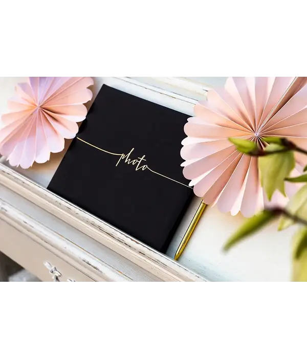 Fotoalbum Zwart met Gouden letters (24x18,5cm)