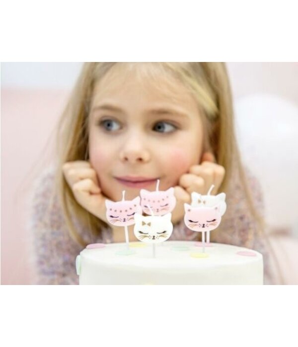 Verjaardagskaarsjes Kat (6st)