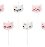 Verjaardagskaarsjes Kat (6st)