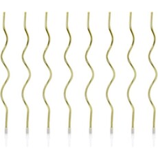 Verjaardagskaarsjes Gekruld Goud (8st)