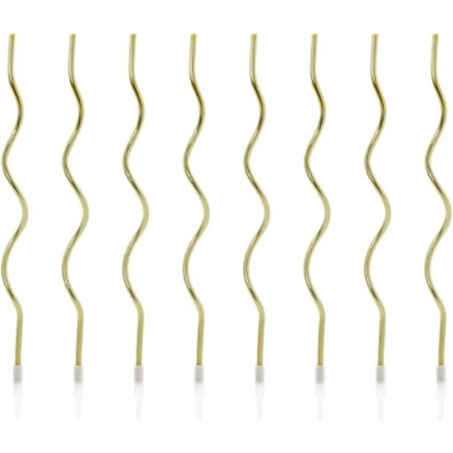 Verjaardagskaarsjes Gekruld Goud (8st)