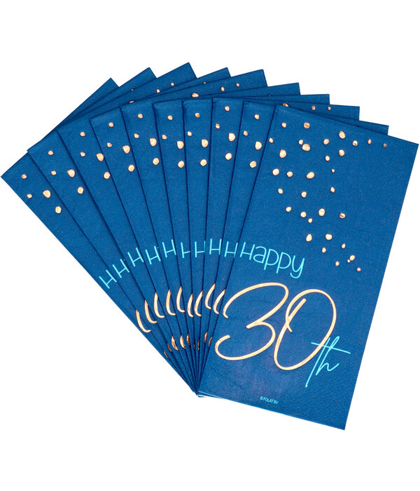 Servetten 30 Jaar Elegant True Blue - 10st