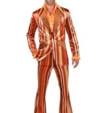 Herenpak 70's Bruin Met Strepen