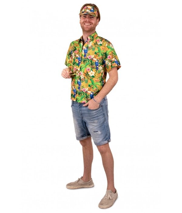 Hawaii blouse met Zonneklep Oranje