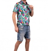 Hawaii blouse met Zonneklep Blauw