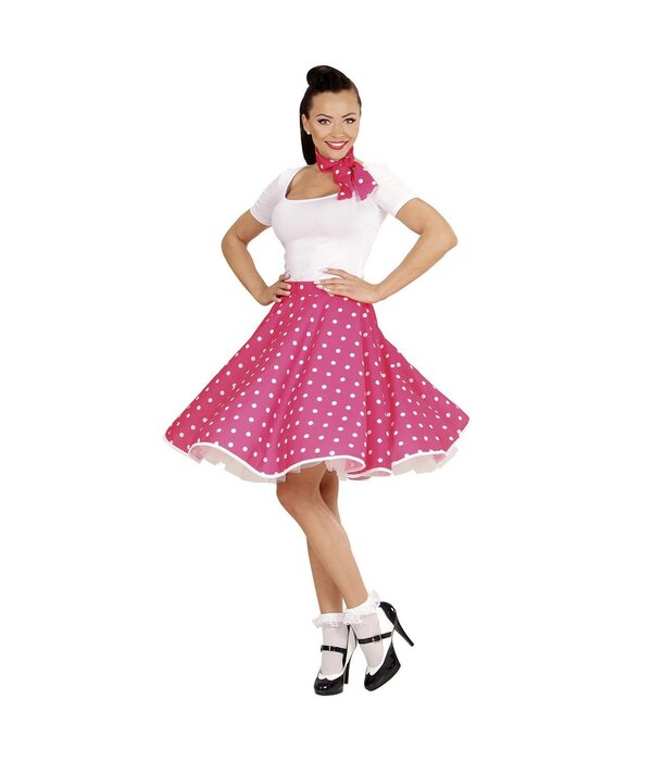 50's Rok Roze Met Sjaaltje