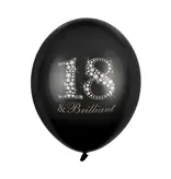 Ballonnen Zwart 18 & Brilliant (6st)